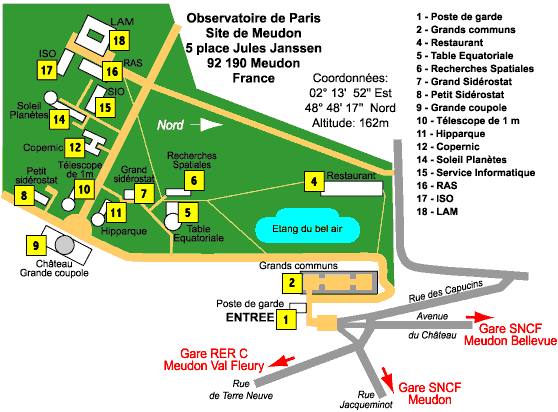 Map of the Meudon observatory